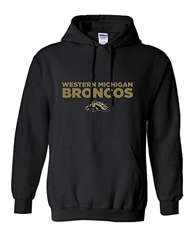 Western Michigan University Broncos Full Hooded Sweatshirt - Black