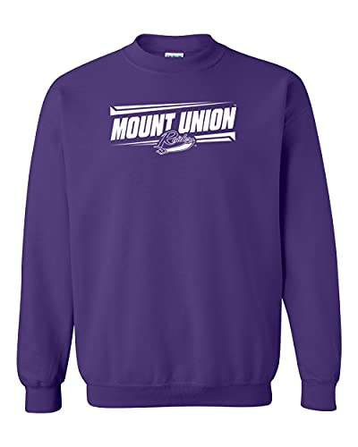 Mount Union Raiders Slant One Color Crewneck Sweatshirt - Purple