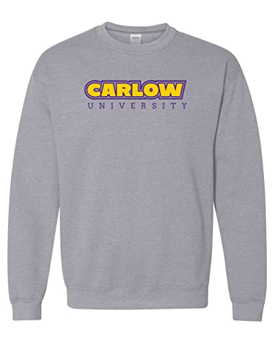 Carlow University Block Letters Crewneck Sweatshirt - Sport Grey