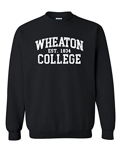 Vintage Wheaton College Crewneck Sweatshirt - Black