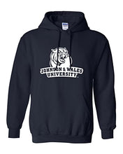 Load image into Gallery viewer, Johnson &amp; Wales University 1 Color Stacked Hooded Sweatshirt - Navy
