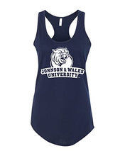 Load image into Gallery viewer, Johnson &amp; Wales University 1 Color Stacked Ladies Tank Top - Midnight Navy
