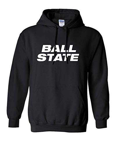Ball State University Block Letters One Color Hooded Sweatshirt - Black