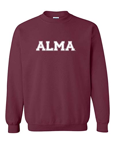 Alma Text Only Crewneck Sweatshirt - Maroon