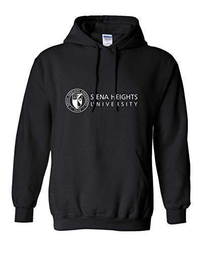 Siena Heights White Logo Hooded Sweatshirt - Black