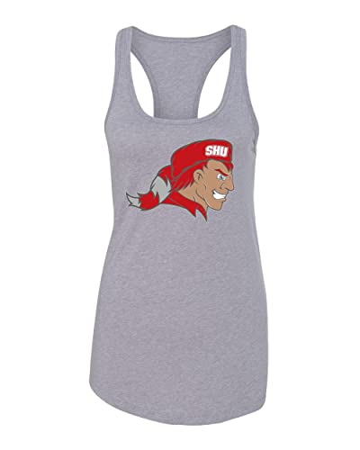 Sacred Heart Pioneers Mascot Ladies Tank Top - Heather Grey