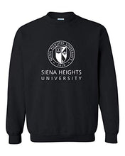 Load image into Gallery viewer, Siena Heights Stacked White Logo Crewneck Sweatshirt - Black
