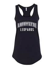 Load image into Gallery viewer, Lafayette Leopards Paw Ladies Racer Tank Top - Black
