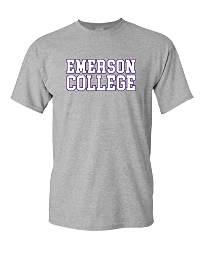 Emerson College Block Letters T-Shirt - Sport Grey