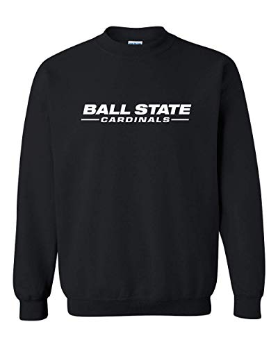 Ball State University Text Only One Color Crewneck Sweatshirt - Black