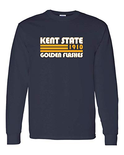 Kent State Golden Flashes Retro Long Sleeve T-Shirt - Navy