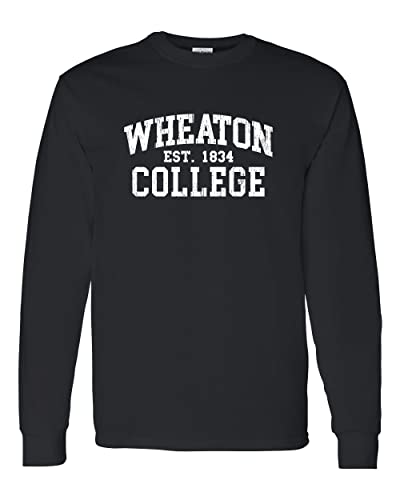 Vintage Wheaton College Long Sleeve T-Shirt - Black