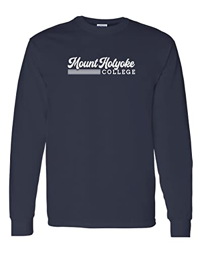 Vintage Mount Holyoke College Long Sleeve T-Shirt - Navy