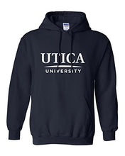 Load image into Gallery viewer, Utica University Text Hooded Sweatshirt - Navy
