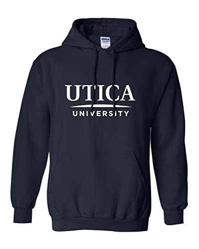 Utica University Text Hooded Sweatshirt - Navy