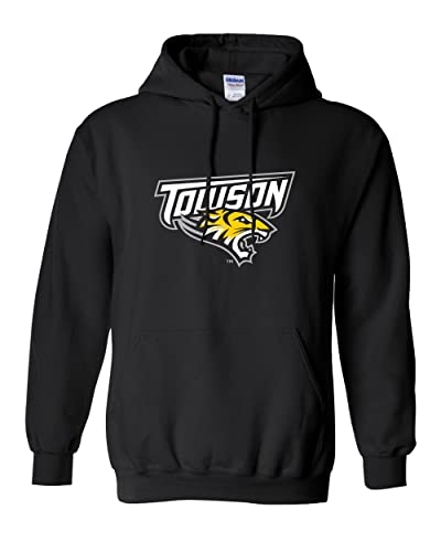 Towson University Tigers Logo Black Hooded Sweatshirt - Black