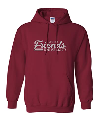 Vintage Friends University Hooded Sweatshirt - Cardinal Red