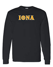 Load image into Gallery viewer, Iona University Iona Logo Long Sleeve T-Shirt - Black

