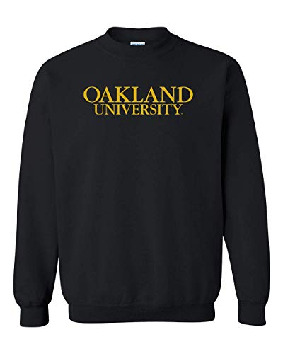 Oakland University Text Only Crewneck Sweatshirt - Black