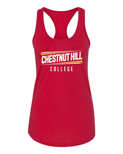 Chestnut Hill College Slant Text Ladies Tank Top - Red