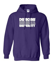 Load image into Gallery viewer, Retro Des Moines University Hooded Sweatshirt - Purple
