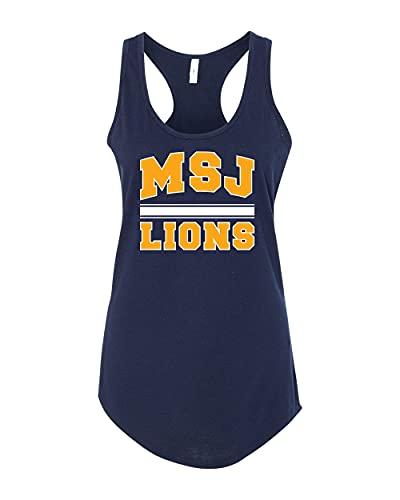 Mount St Joseph MSJ Lions Two Color Ladies Tank Top - Midnight Navy