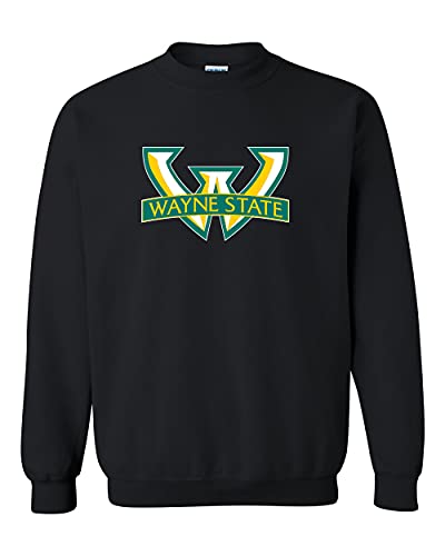 Wayne State University W Logo Crewneck Sweatshirt - Black