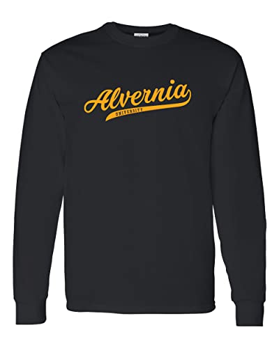 Alvernia University Retro Long Sleeve Shirt - Black