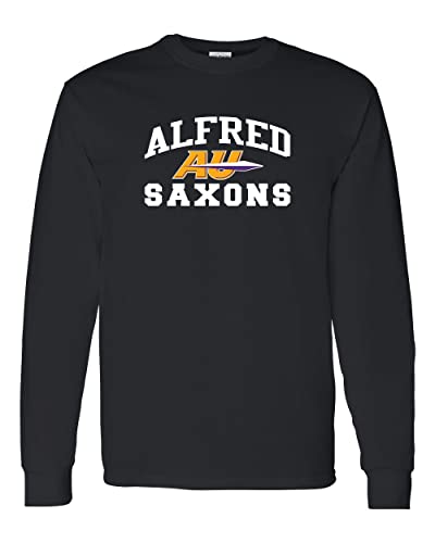 Alfred University AU Saxons Logo Long Sleeve Shirt - Black
