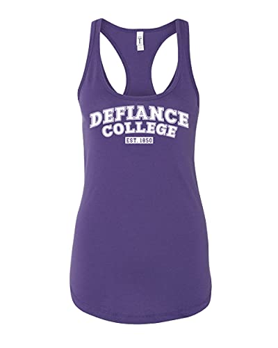 Defiance College EST 1850 One Color Ladies Tank Top - Purple Rush