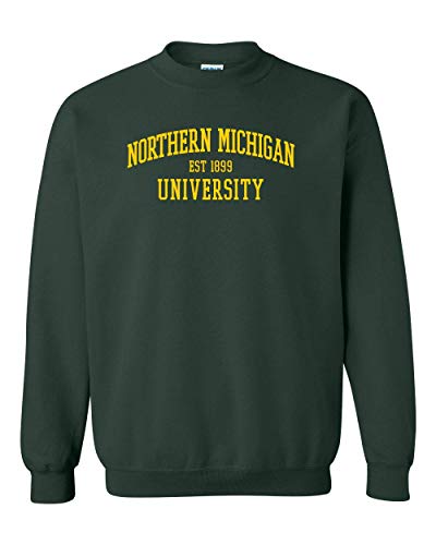 Northern Michigan EST Two Color Crewneck Sweatshirt - Forest Green