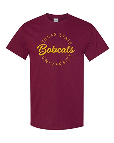 Texas State University Circular 1 Color T-Shirt - Maroon