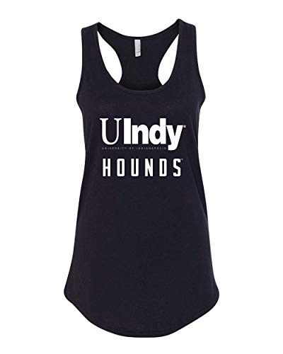 University of Indianapolis UIndy Hounds White Text Tank Top - Black