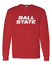 Load image into Gallery viewer, Ball State University Block Letters One Color Long Sleeve - Red
