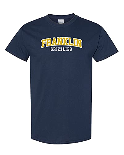 Franklin Grizzlies Block Two Color T-Shirt - Navy