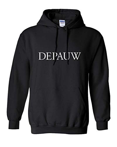 DePauw White Text Hooded Sweatshirt - Black