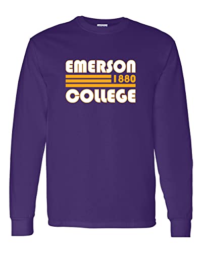 Retro Emerson College Long Sleeve Shirt - Purple