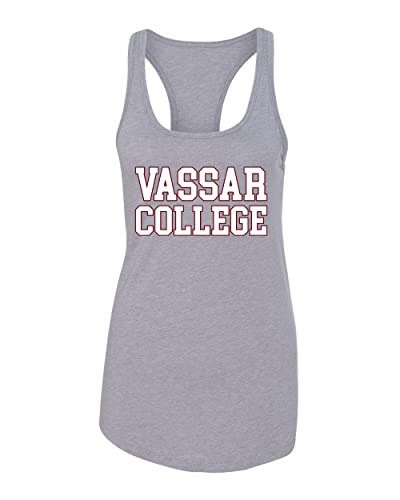 Vassar College Block Letters Ladies Tank Top - Heather Grey