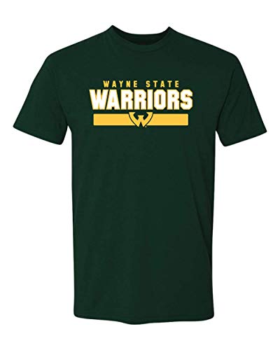 Premium Wayne State Warriors Two Color T-Shirt WSU Wayne State University Logo Apparel Mens/Womens T-Shirt - Forest Green