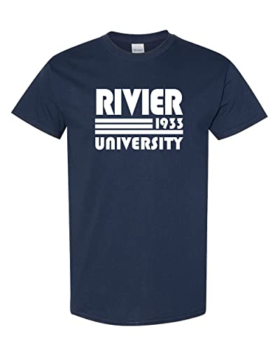 Retro Rivier University T-Shirt - Navy