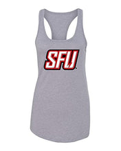 Load image into Gallery viewer, Saint Francis SFU Full Color Ladies Racer Tank Top - Heather Grey
