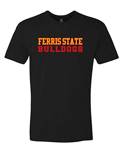 Ferris State Bulldogs Stacked Two Color Exclusive Soft Shirt - Black