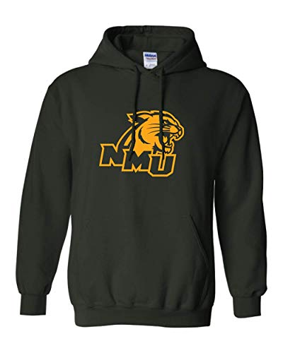 NMU Wildcats One Color Hooded Sweatshirt - Forest Green
