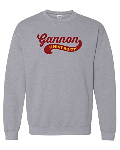 Gannon University Banner Logo Crewneck Sweatshirt - Sport Grey