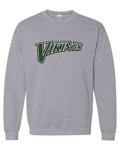 Cleveland State Vikings Full Color Crewneck Sweatshirt - Sport Grey