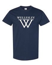 Load image into Gallery viewer, Wellesley College W T-Shirt - Navy
