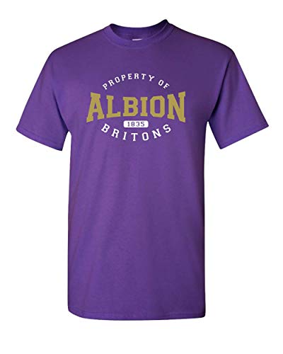 Albion College Property of Purple T-Shirt | Albion Britons Student and Alumni Mens/Womens T-Shirt - Purple