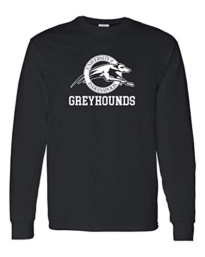 University of Indianapolis Greyhounds White Text Long Sleeve - Black