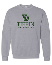 Load image into Gallery viewer, Tiffin University Stacked Text Crewneck Sweatshirt - Sport Grey
