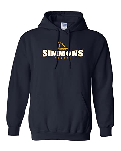 Simmons University Mascot Logo Hooded Sweatshirt - Navy
